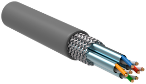 Витая пара S/FTP кат 6A 4x2х23AWG solid LSZH 305м серый (ITK) LC1-C6A04-621