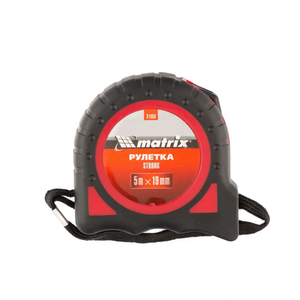 Рулетка Strong, 5 м х 19 мм, обрезиненный корпус (Matrix) 31080