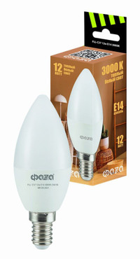 Лампа светодиодная LED 12Вт E14 3000K свеча 230/50 (ФАZА) 5038509