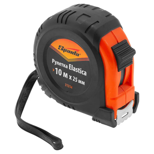 Рулетка Elastica, 10 м х 25 мм, обрезиненный корпус (Sparta) 31314