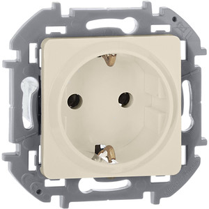 Розетка 1-местная с заземлением без защитных шторок 16А слоновая кость INSPIRIA (IEK) 673721