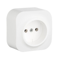 Розетка 1-местная для открытой установки без заземления без защитных шторок 16А белый QUTEO (IEK) 782210