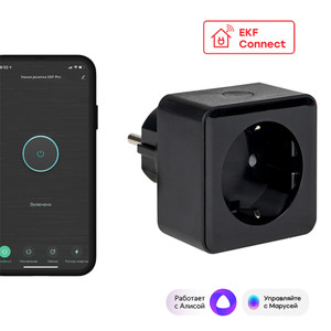 Умная розетка Сonnect PRO Wi-Fi черная (EKF) RCS-2-WF