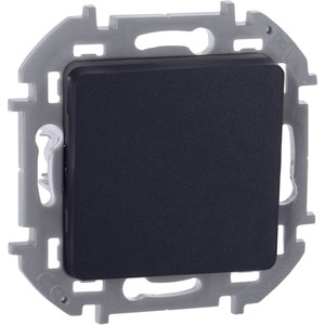 Выключатель 1-клавишный самовозвартный с нормально-открытым контактом 6А безвинтовое крепление антрацит INSPIRIA (IEK) 673693