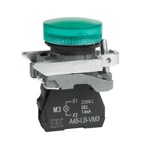 Лампа сигнальная OptiSignal D22 C4-L-M3 зеленая металл 230-240VAC XB4BVM3 (КЭАЗ) 332174