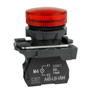 Лампа сигнальная OptiSignal D22 C5-L-B4 красная пластик 24VAC/DC XB5AVB4 (КЭАЗ) 332191