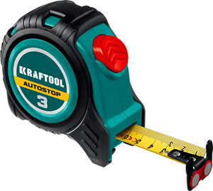Профессиональная рулетка с автостопом AutoStop 3м х 16мм (KRAFTOOL) 3412-3-16
