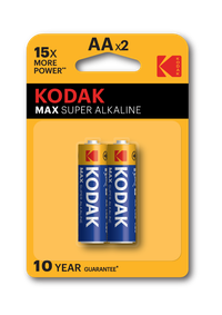 Батарейка LR6-2BL MAX SUPER Alkaline [KAA-2] (40/200/13200) (KODAK) Б0005131