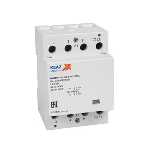 Контактор 230В AC 4НО 63А OptiDin MK-100-6340-230AC (КЭАЗ) 321191