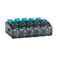 Клемма строительно-монтажная OptiKit СМК 221-415 с рычагом 5 отверстий 0,2-2,5(4,0)мм2 (КЭАЗ) 351069