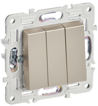 SKANDY Выключатель 3-клавишный 10А SK-V11Sh шампань IEK (IEK) SK-V30-0-10-K37