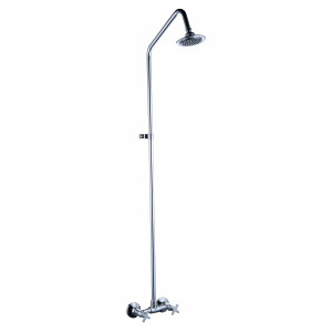 Cистема душевая со смесителем с 2-мя маховиками без излива с лейкой тропической (Антей) 357350-ANT