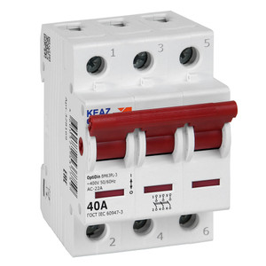 Выключатель нагрузки 3П 40А 400В OptiDin BM63PL-340-УХЛ3 (ВМ63PL) (КЭАЗ) 328169