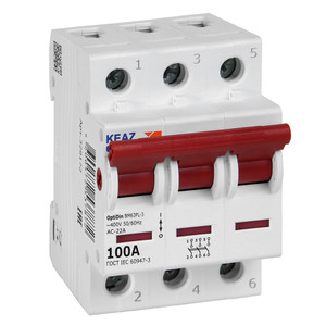Выключатель нагрузки 3П 100А 400В OptiDin BM63PL-3100-УХЛ3 (ВМ63PL) (КЭАЗ) 328172