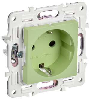 SKANDY Розетка с заземлением с защитными шторками 16А безвинтовое крепление SK-R06G мятный IEK (IEK) SK-R14-16-1-K06