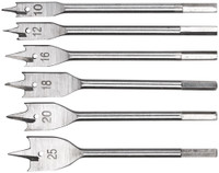 Свёрла по дереву перовые набор, 6 шт (10-12-16-18-20-25 мм) (FIT) 36160