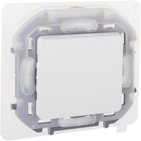 Выключатель 1-клавишный проходной 10АХ IP44 безвинтовое крепление белый INSPIRIA (IEK) 673670