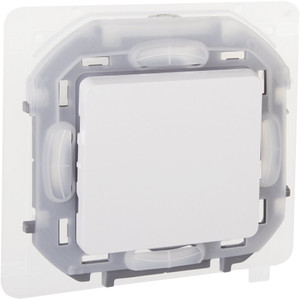 Выключатель 1-клавишный проходной 10АХ IP44 безвинтовое крепление белый INSPIRIA (IEK) 673670