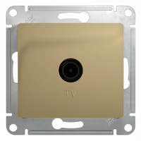 GLOSSA Розетка телевизионная TV одиночная в рамку 1дБ титан (Systeme Electric) GSL000491