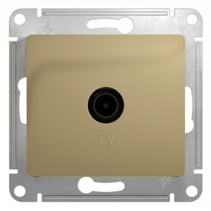 GLOSSA Розетка телевизионная TV одиночная в рамку 1дБ титан (Systeme Electric) GSL000491