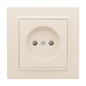 Розетка одноместная СП без заземления 10А с защитными шторками бежевый Минск (EKF) ERR10-022-200