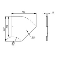 Крышка на угол CPO 45 горизонтальный 45° осн.600, горячеоцинкованная в комплекте с метизами и       пластинами (DKC) 38028KHDZ