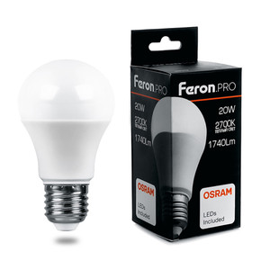 Лампа светодиодная LED 20вт Е27 теплый Feron.PRO (FERON) LB-1020 38041