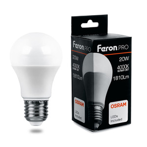 Лампа светодиодная LED 20вт Е27 белый Feron.PRO (FERON) LB-1020 38042