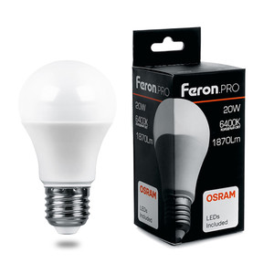 Лампа светодиодная LED 20вт Е27 дневной .PRO (FERON) LB-1020 38043