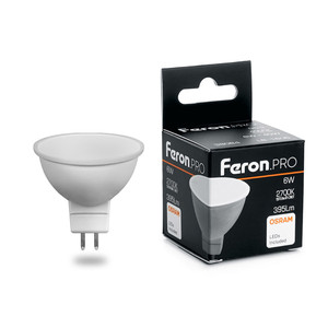 Лампа светодиодная LED 6вт 230в GU5.3 теплый Feron.PRO (FERON) LB-1606 38083