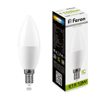 Лампа светодиодная LED 13вт E14 белый матовая свеча (FERON) LB-970 38108