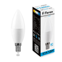 Лампа светодиодная LED 13вт E14 дневной матовая свеча (FERON) LB-970 38109