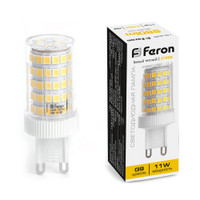 Лампа светодиодная LED 11вт 230в G9 теплый капсульная (FERON) LB-435 38149