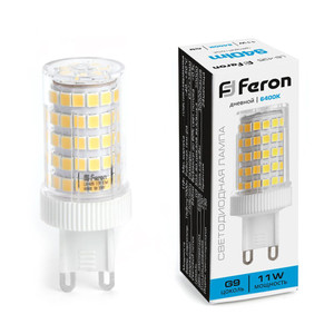 Лампа светодиодная LED 11вт 230в G9 дневной капсульная (FERON) LB-435 38151