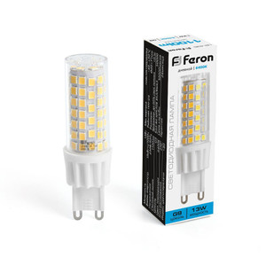 Лампа светодиодная LED 13вт 230в G9 дневной капсульная (FERON) LB-436 38154