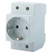 Розетка на DIN-рейку 1-местная c/з, серый (STEKKER) PST16-70-20