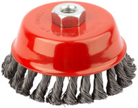 Кордщетка-чашка, гайка М14, стальная витая проволока 125 мм (FIT) 39469