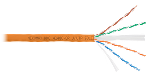 Витая пара U/UTP 4 пары Кат 6 solid BC AWG23 (0.55мм) IN LSZH нг(А)-HF оранжевый 305м (NIKOMAX) NMC 4140C-OR