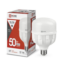 Лампа светодиодная LED-HP-PRO 50Вт 230В Е27 с адаптером E40 4000К 4750Лм IN HOME (IN-HOME) 4690612031118