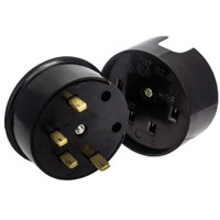 Разъем РШ-ВШ 32А 380В 3P+PE(ОУ) карболитовый черный Simple (EKF) AS-380-O-04