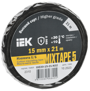 MIXTAPE 5 Изолента Х/Б 15мм 21м IEK (IEK) UIZ20-15-21-K02