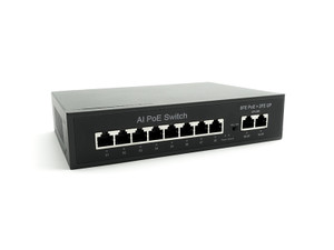 Коммутатор неуправляемый 10 портов RJ45 10 100 Мб/с PoE 96Вт (Optimus CCTV) S-10/8PA_v.2