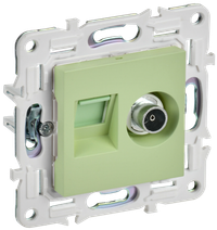 SKANDY Розетка двойная TV+RJ45 кат.5E SK-A14G мятный IEK (IEK) SK-AK20-1-K06