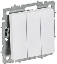 BRITE Выключатель 3-клавишный 10А ВС10-3-0-БрАБ арктический белый IEK (IEK) BR-V30-0-10-K91