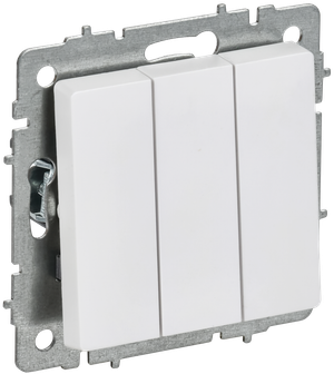 BRITE Выключатель 3-клавишный 10А ВС10-3-0-БрАБ арктический белый IEK (IEK) BR-V30-0-10-K91