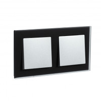 Рамка двухпостовая ATLASDESIGN NATURE, МАТОВОЕ СТЕКЛО ЧЕРНЫЙ (Systeme Electric) ATN331002
