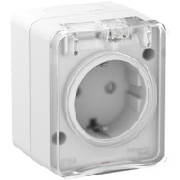 AtlasDesign Profi54 розетка с заземлением со шторками IP54 16А 250B, БЕЛЫЙ, Россия (Systeme Electric) ATN540145