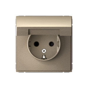 ARTGALLERY розетка с заземл. со шторк. с крышкой, 16А, IP20, механизм, шампань (Systeme Electric) GAL000546
