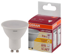 Лампа светодиодная LED 7Вт GU10 3000К 700лм 230V FR PAR16 (замена 80Вт) OSRAM LS (LEDVANCE) 4058075481497