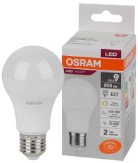 Лампа светодиодная LED 10 Вт E27 3000К 800Лм груша 220 В (замена 75Вт) OSRAM (LEDVANCE) 4058075578821